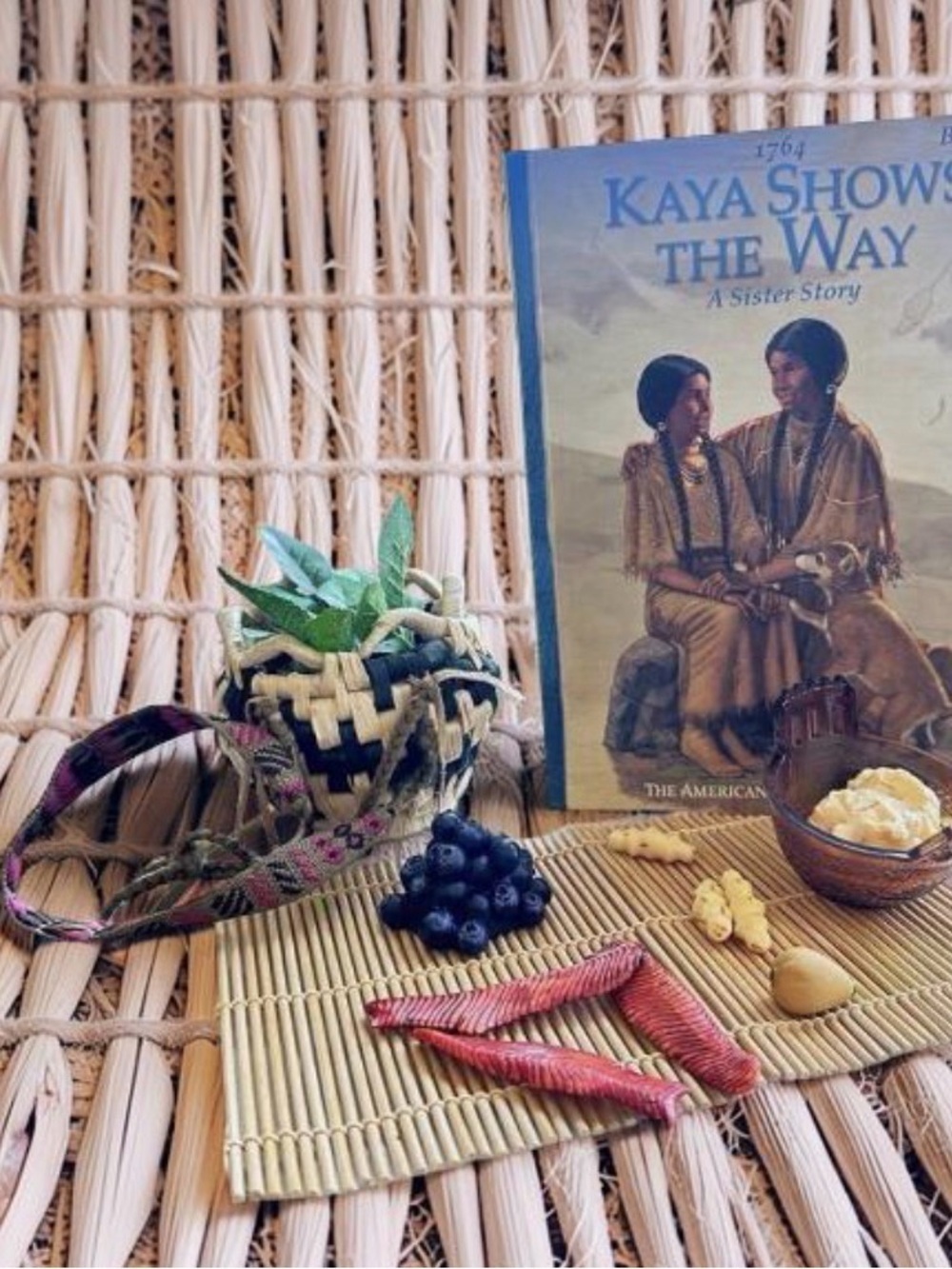 American Girl Kaya's Trading Feast, Tule Mat and Book